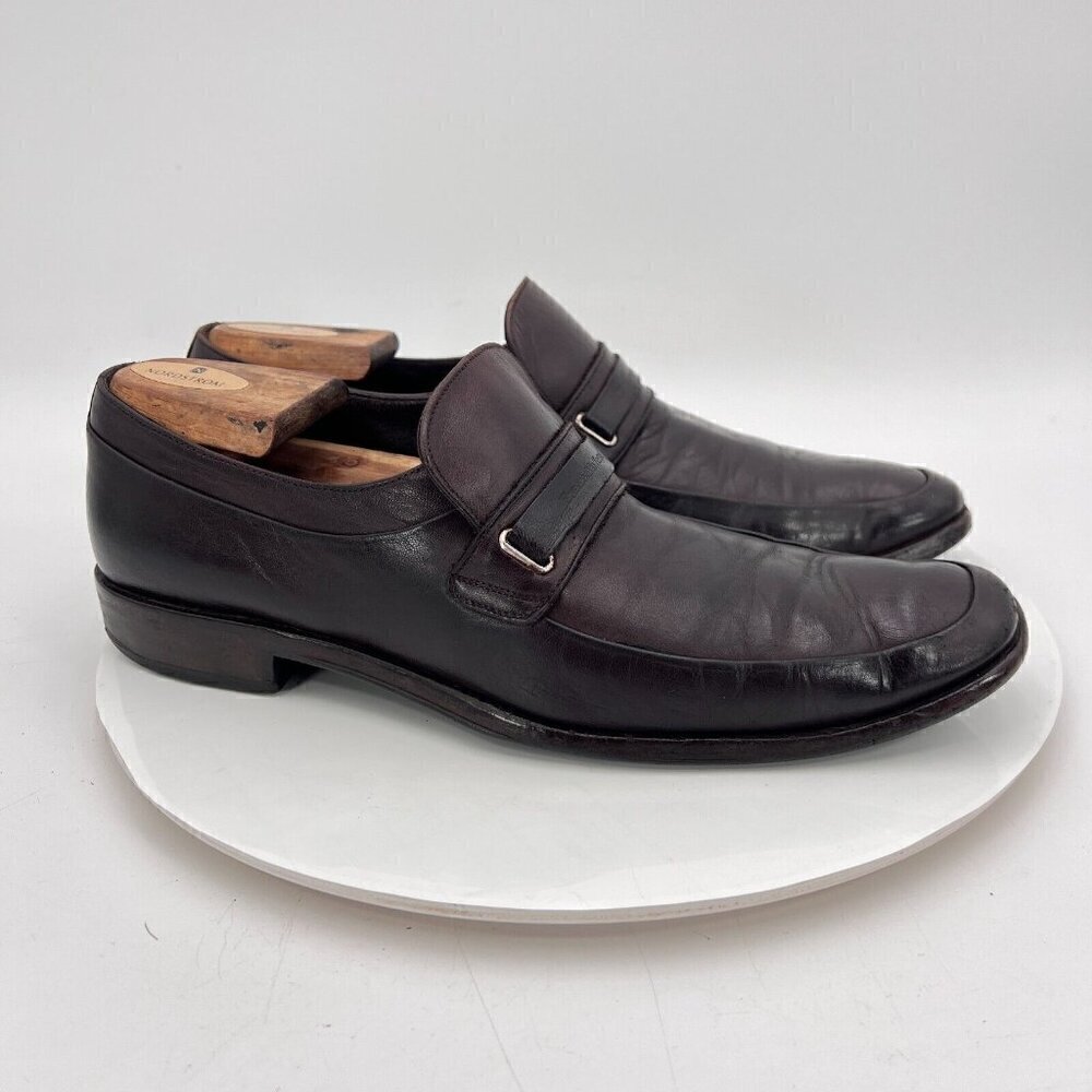 Ermenegildo Zegna Men Size 9D Brown Leather Penny Loafers Slip On Dress Shoes - Picture 4 of 16